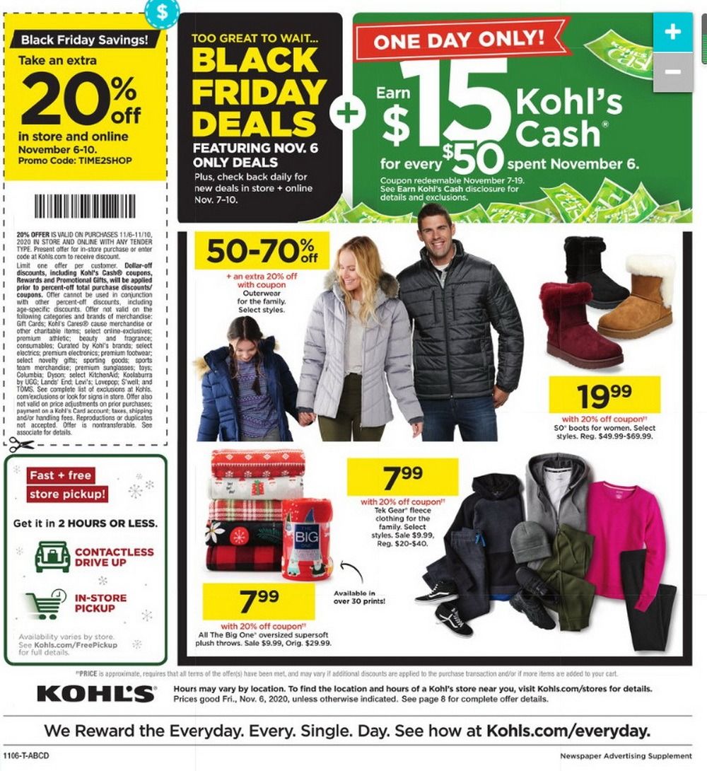 Kohls Black Friday Ad Nov 06 Nov 10, 2020