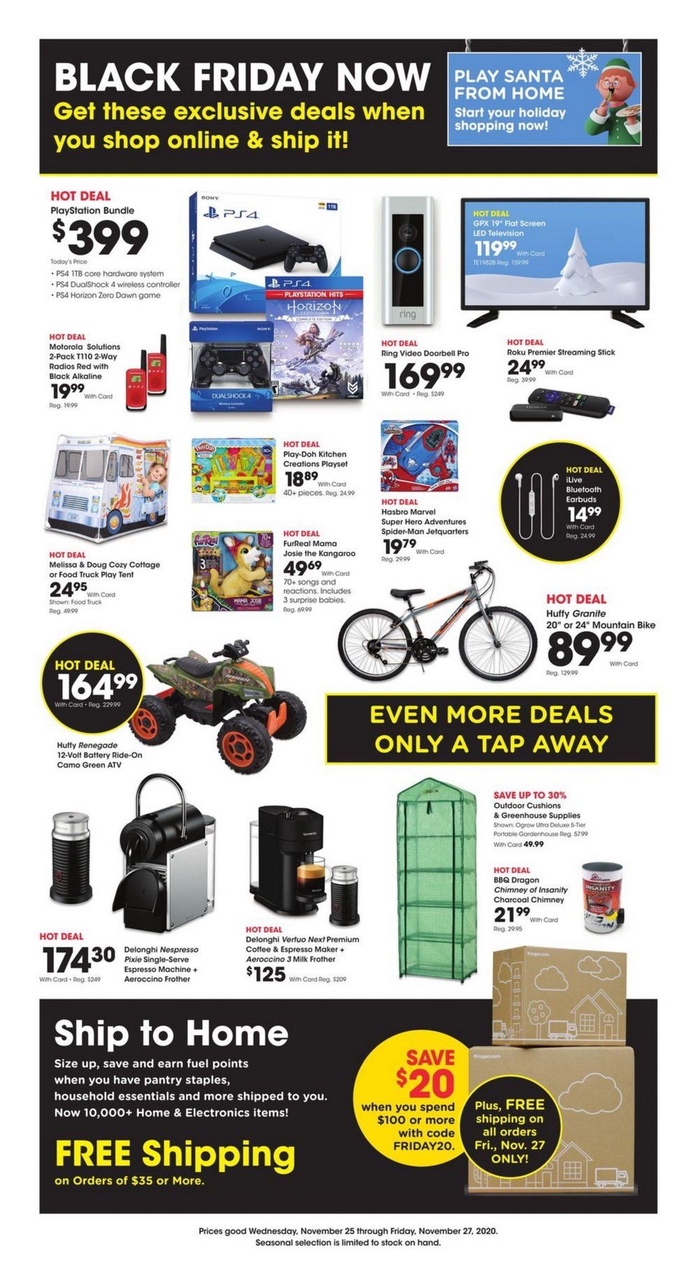 Kroger Black Friday Ad Nov 25 Nov 27, 2020