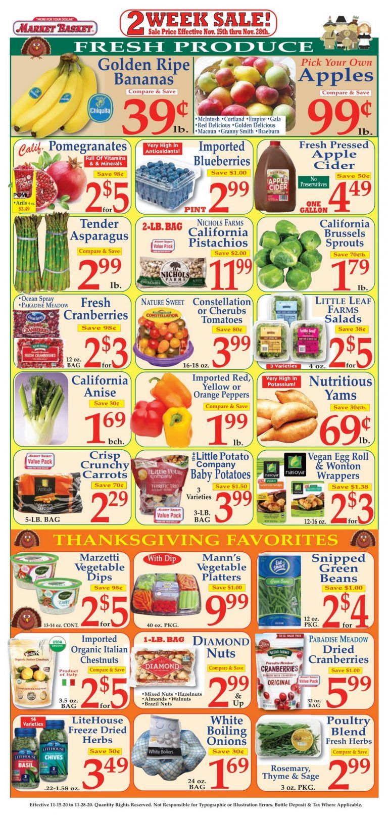 Market Basket Weekly Flyer Nov 15 Nov 28, 2020