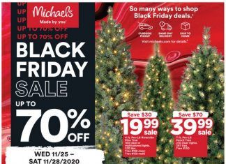 Michaels Black Friday Ad Nov 25 – Nov 28, 2020