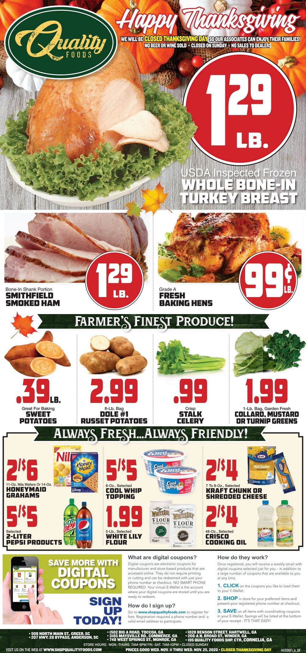 Quality Foods Weekly Ad Nov 11 Nov 25, 2020