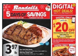 Randalls Weekly Ad Nov 27 – Dec 01, 2020