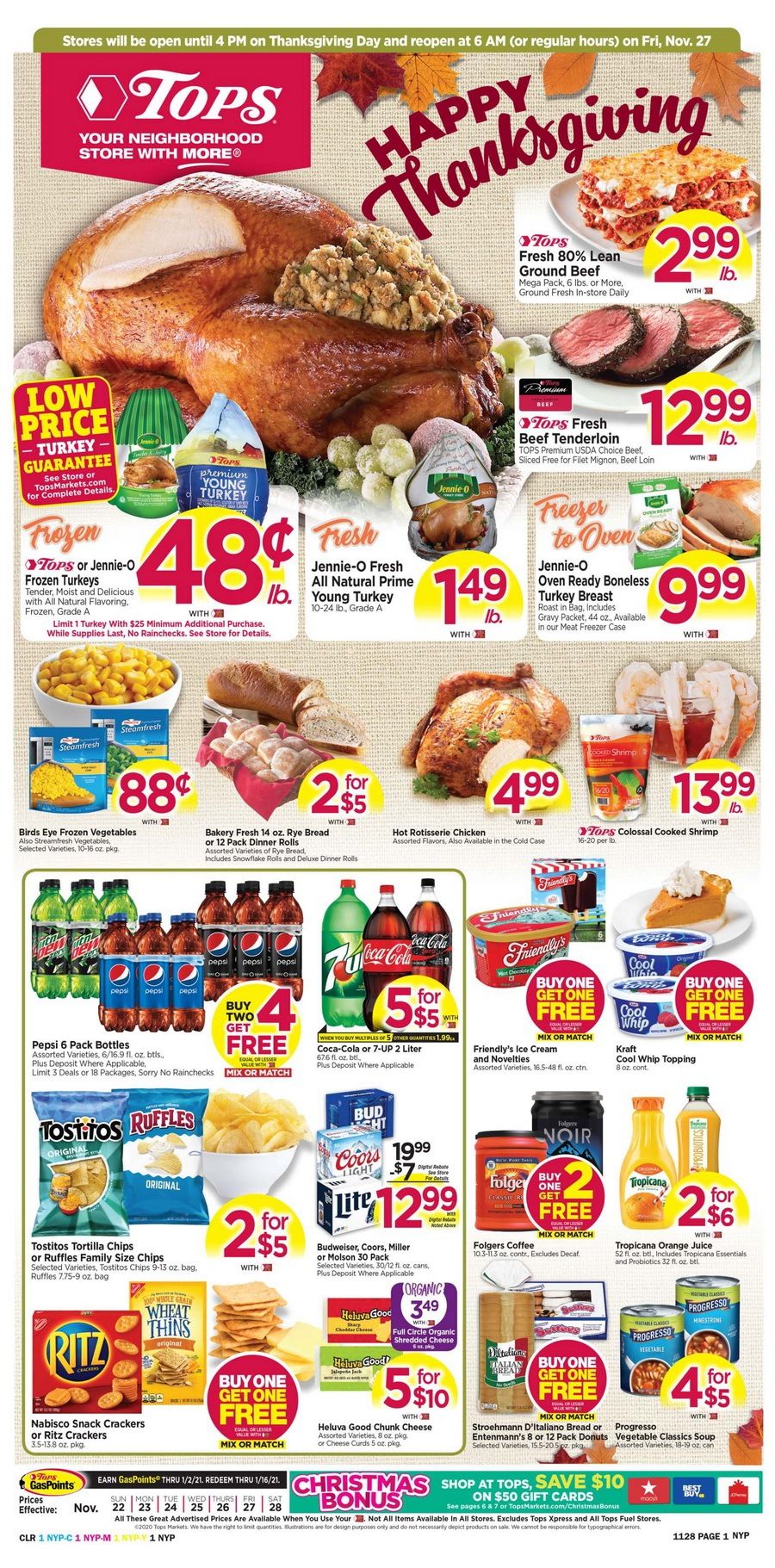 Tops Weekly Ad Nov 22 Nov 28, 2020