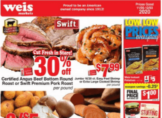 Weis Markets Weekly Ad Nov 05 – Dec 03, 2020