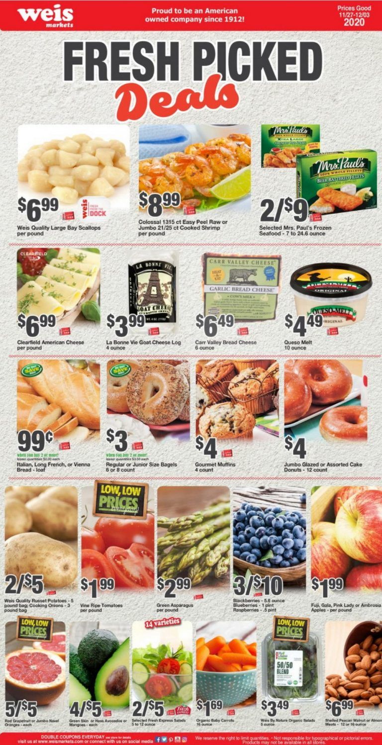Weis Markets Weekly Ad Nov 27 Dec 03, 2020