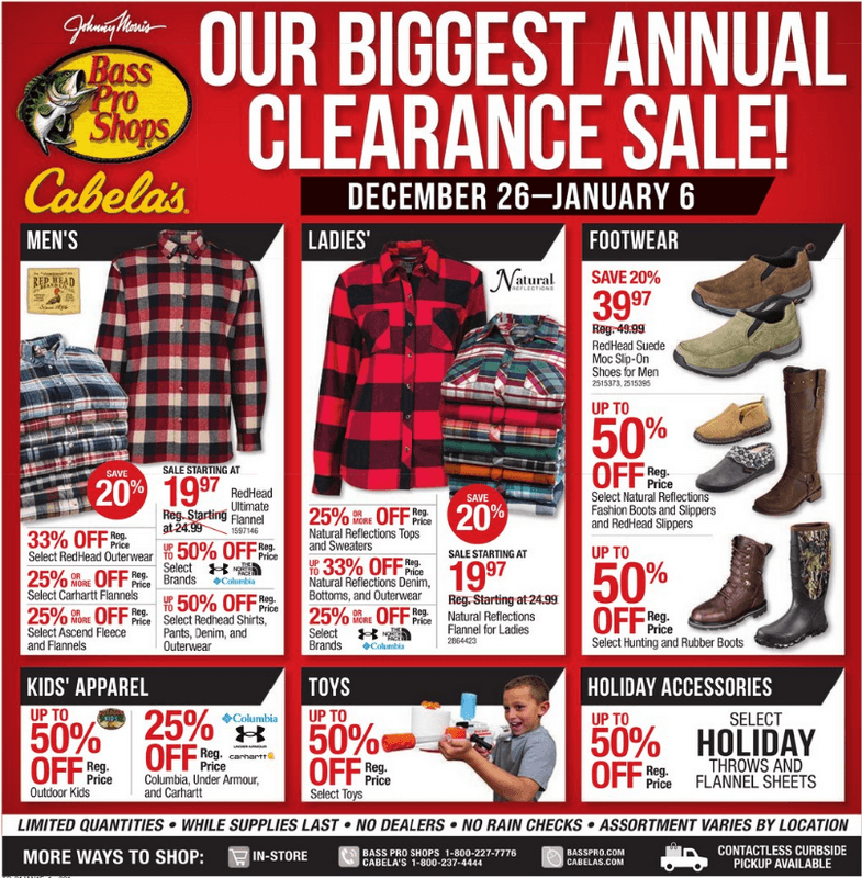 Cabela's Annual Clearance Sale Ad Dec 26, 2020 Jan 06, 2021