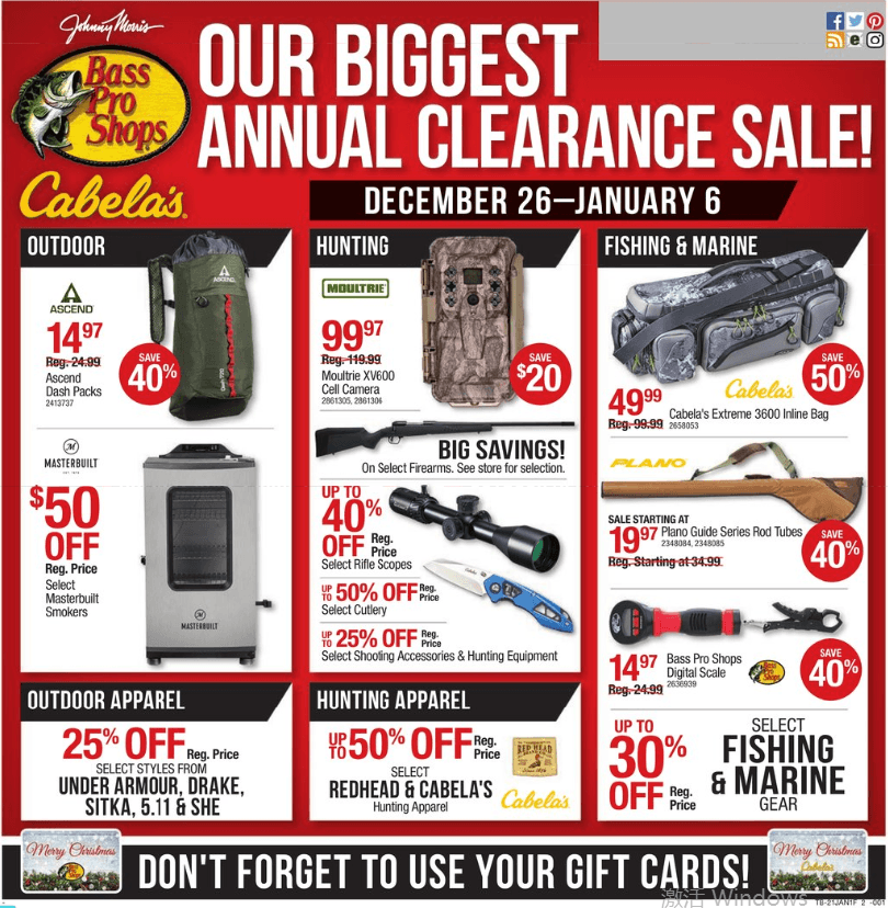 Cabela's Annual Clearance Sale Ad Dec 26, 2020 Jan 06, 2021