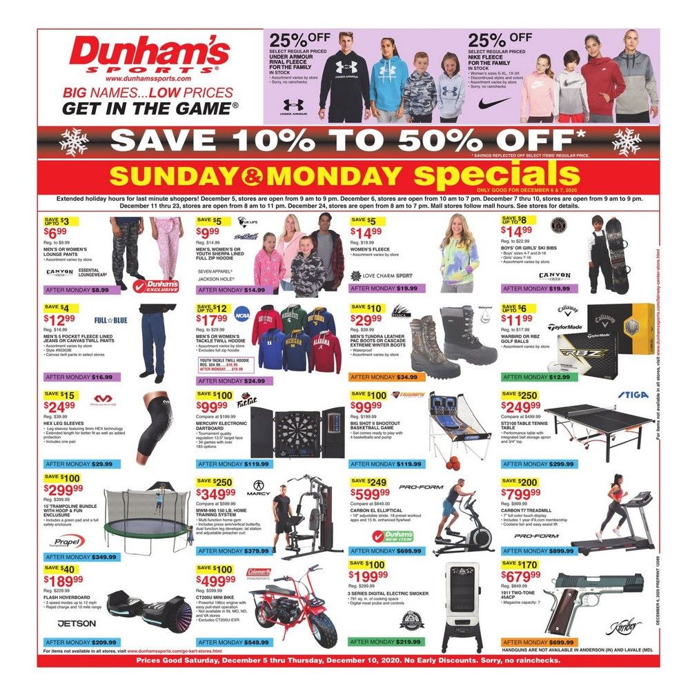 Dunham's Sports Weekly Ad Dec 05 Dec 10, 2020