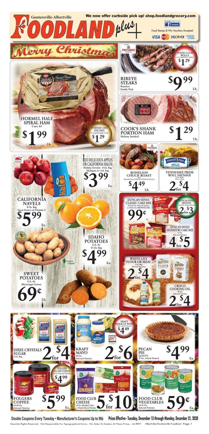 Foodland(US) Weekly Ad Dec 15 Dec 21, 2020