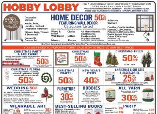 Hobby Lobby Weekly Ad Dec 06 – Dec 12, 2020