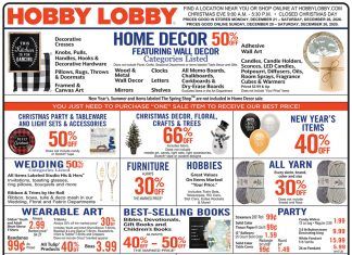 Hobby Lobby Weekly Ad Dec 20 – Dec 26, 2020