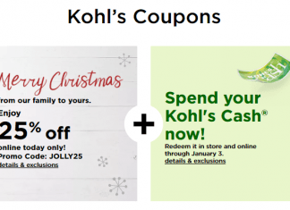 Kohl’s Coupons Sale Until Jan 02, 2021