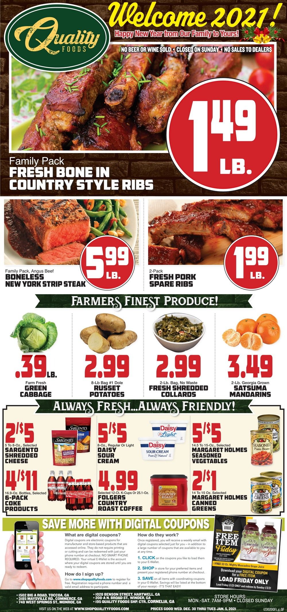 Quality Foods Weekly Ad Dec 30, 2020 Jan 05, 2021