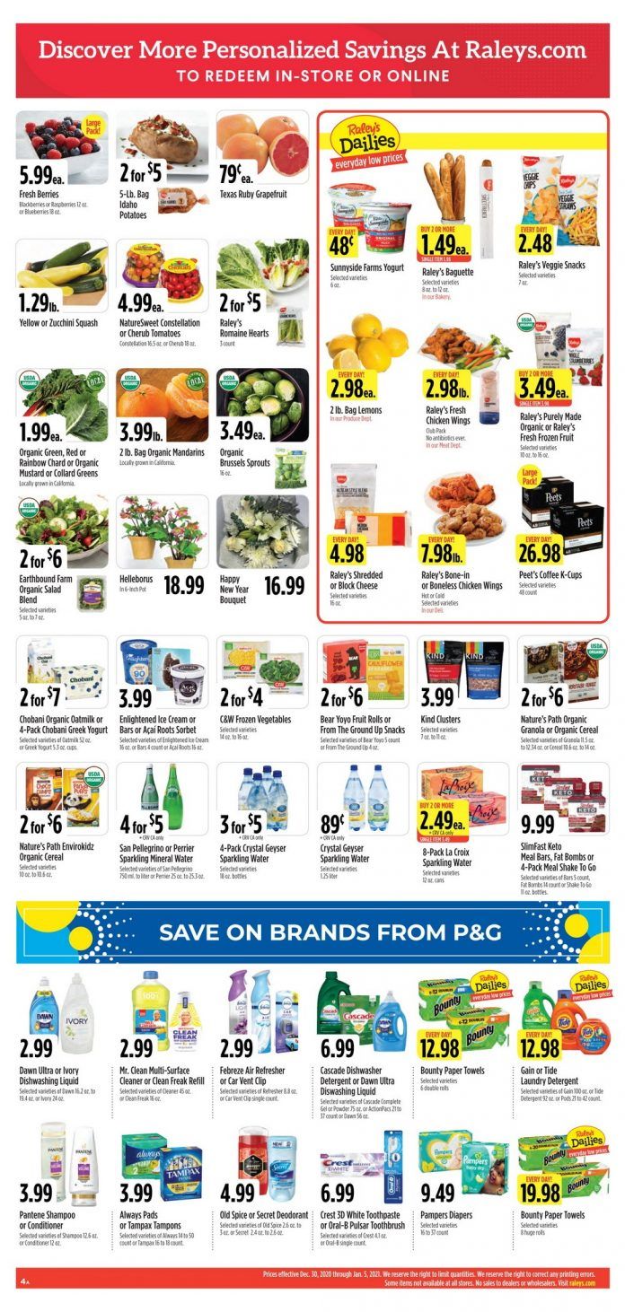 Raley's Supermarkets Weekly Ad Dec 30, 2020 – Jan 05, 2021