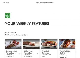 The Fresh Market Weekly Specials Dec 26 – Dec 31, 2020