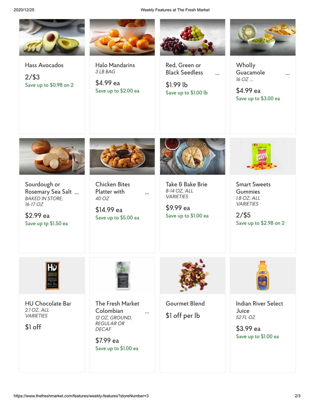 The Fresh Market Weekly Specials Dec 26 Dec 31, 2020