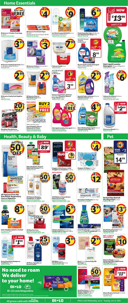 BI-LO Weekly Circular Jan 06- Jan 12, 2021