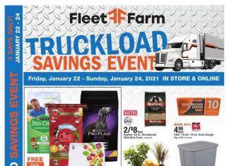 Fleet Farm Truckload Saving Event Jan 22 – Jan 24, 2021