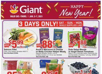Giant Food Weekly Ad Jan 02 – Jan 07, 2021