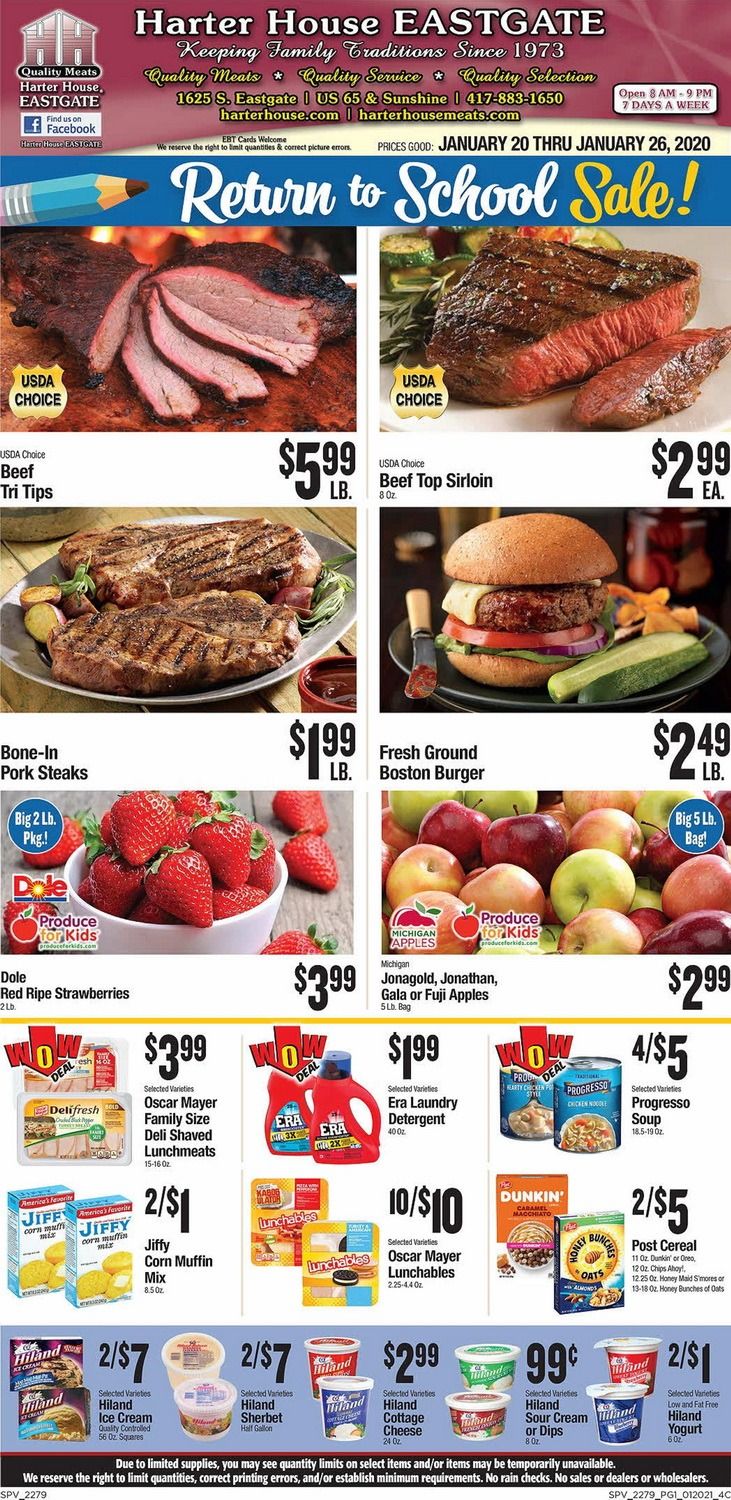 Harter House Weekly Ad Jan 20 Jan 26, 2021