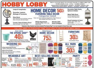 Hobby Lobby Weekly Ad Jan 03 – Jan 09, 2021