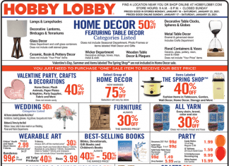 Hobby Lobby Weekly Ad Jan 18 – Jan 23, 2021