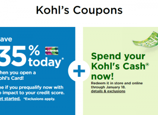 Kohl’s Coupons Sale Until Jan 10, 2021
