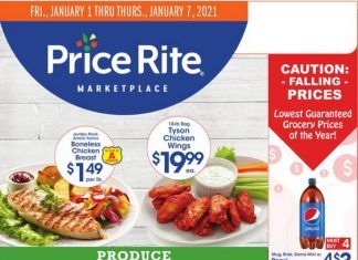 Price Rite Weekly Ad Jan 01 – Jan 07, 2021
