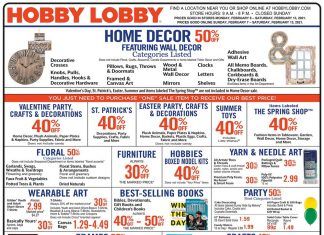 Hobby Lobby Weekly Ad Feb 07 – Feb 13, 2021