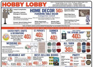 Hobby Lobby Weekly Ad Feb 28 – Mar 06, 2021