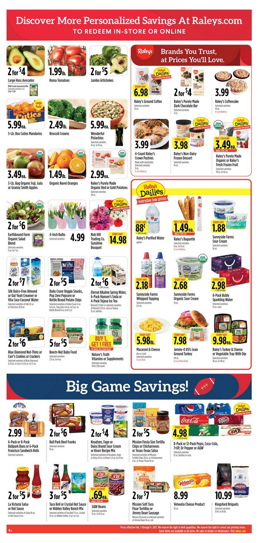 Raley's Supermarkets Weekly Ad Feb 03 - Feb 09, 2021