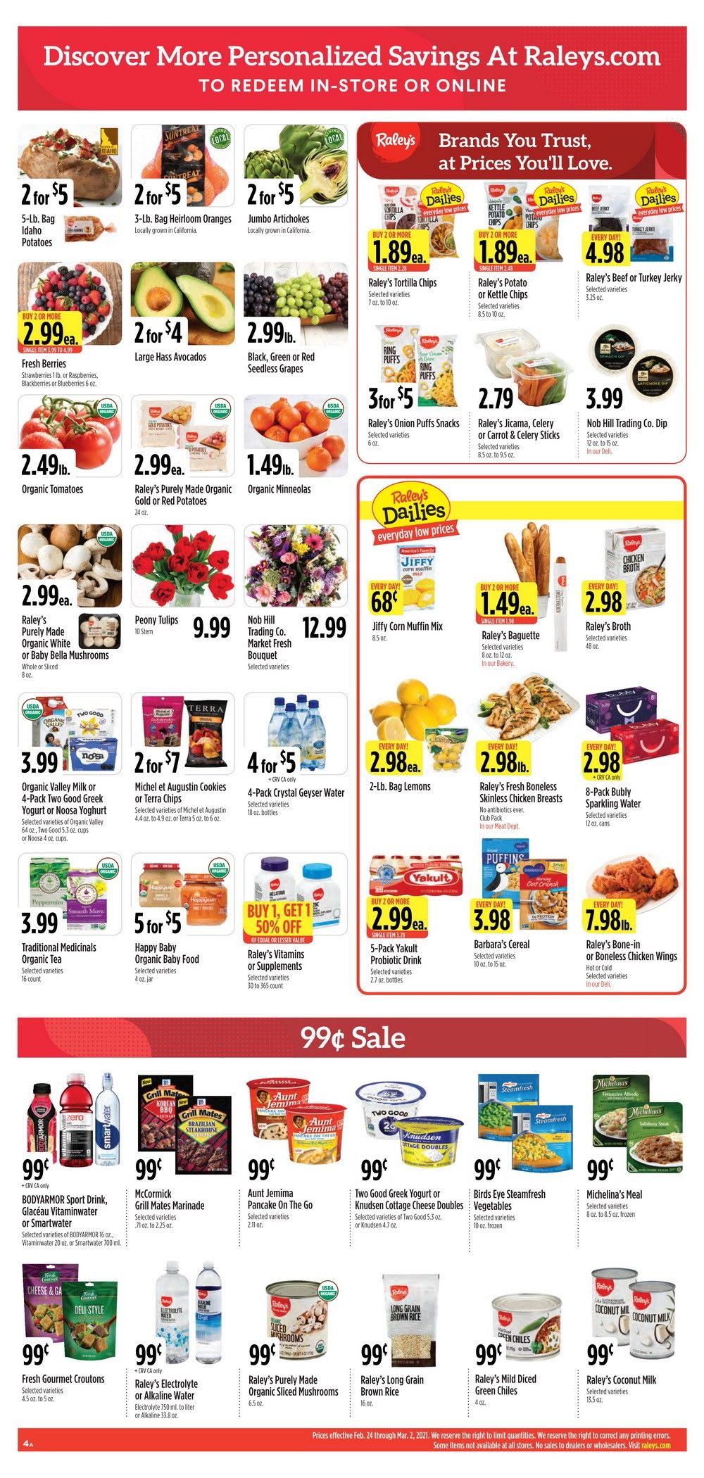 Raley's Supermarkets Weekly Ad Feb 24 – Mar 02, 2021
