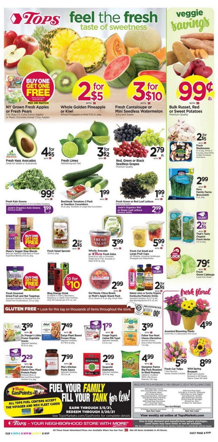 Tops Weekly Ad Feb 21 Feb 27, 2021