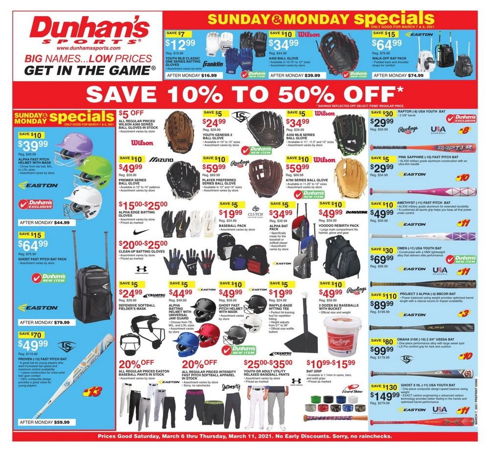 Dunham's Sports Weekly Ad Mar 06 Mar 11, 2021