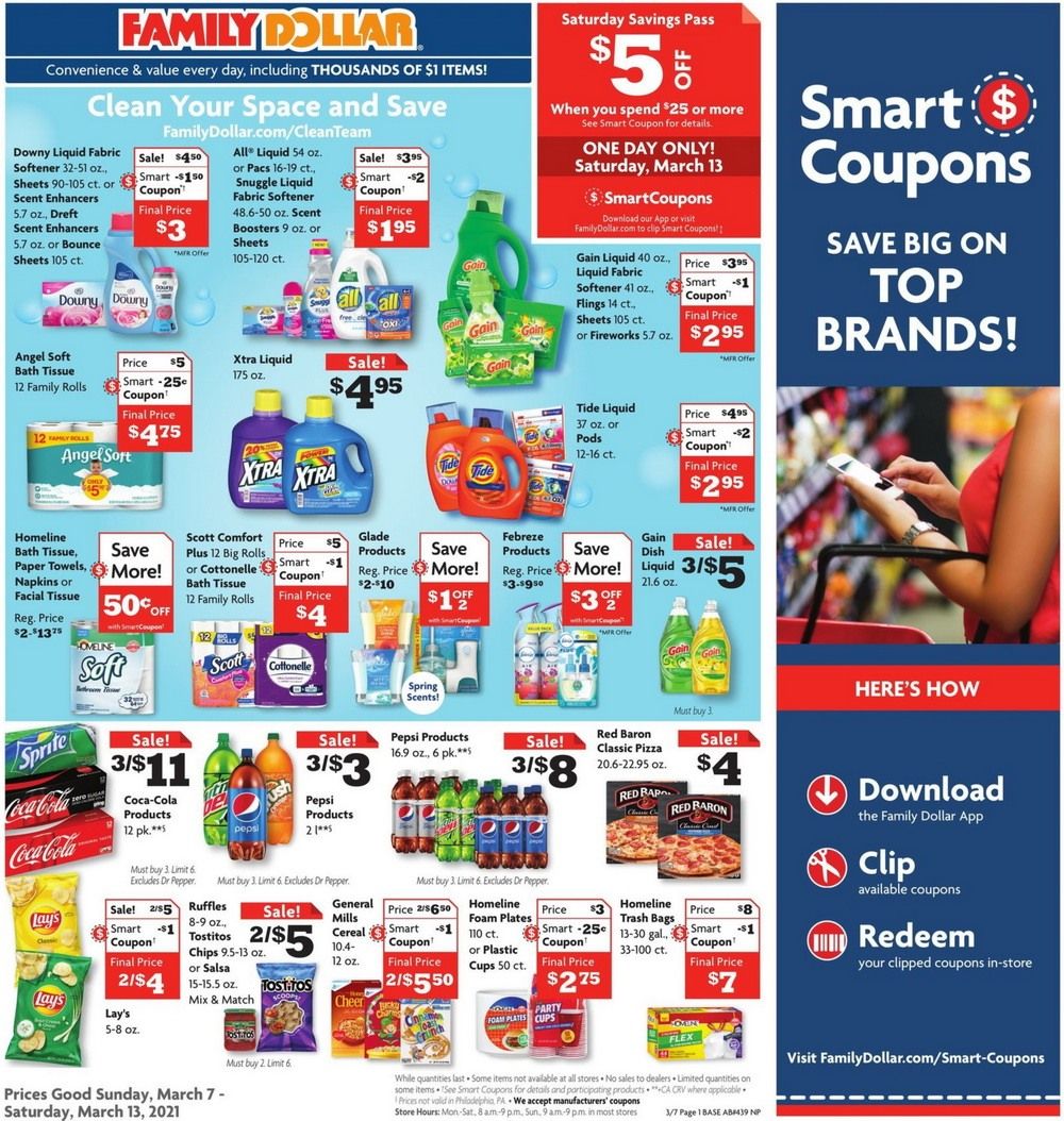 Family Dollar Weekly Ad Mar 07 – Mar 13, 2021