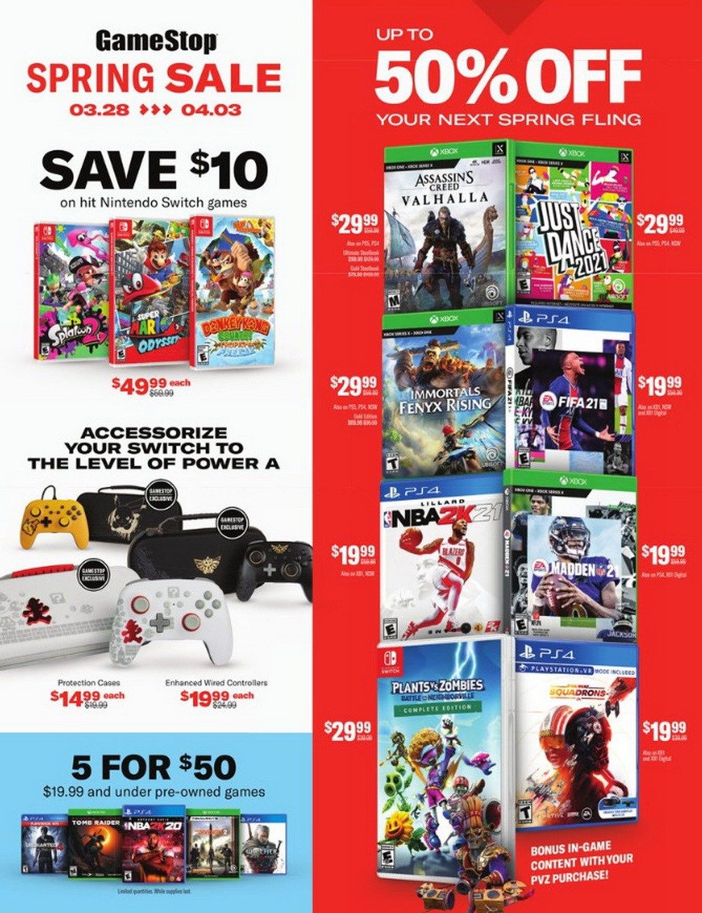 GameStop Spring Sale Ad Mar 28 Apr 03, 2021