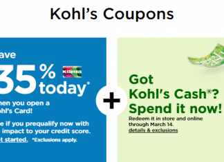 Kohl’s Coupons Sale Until Mar 14, 2021
