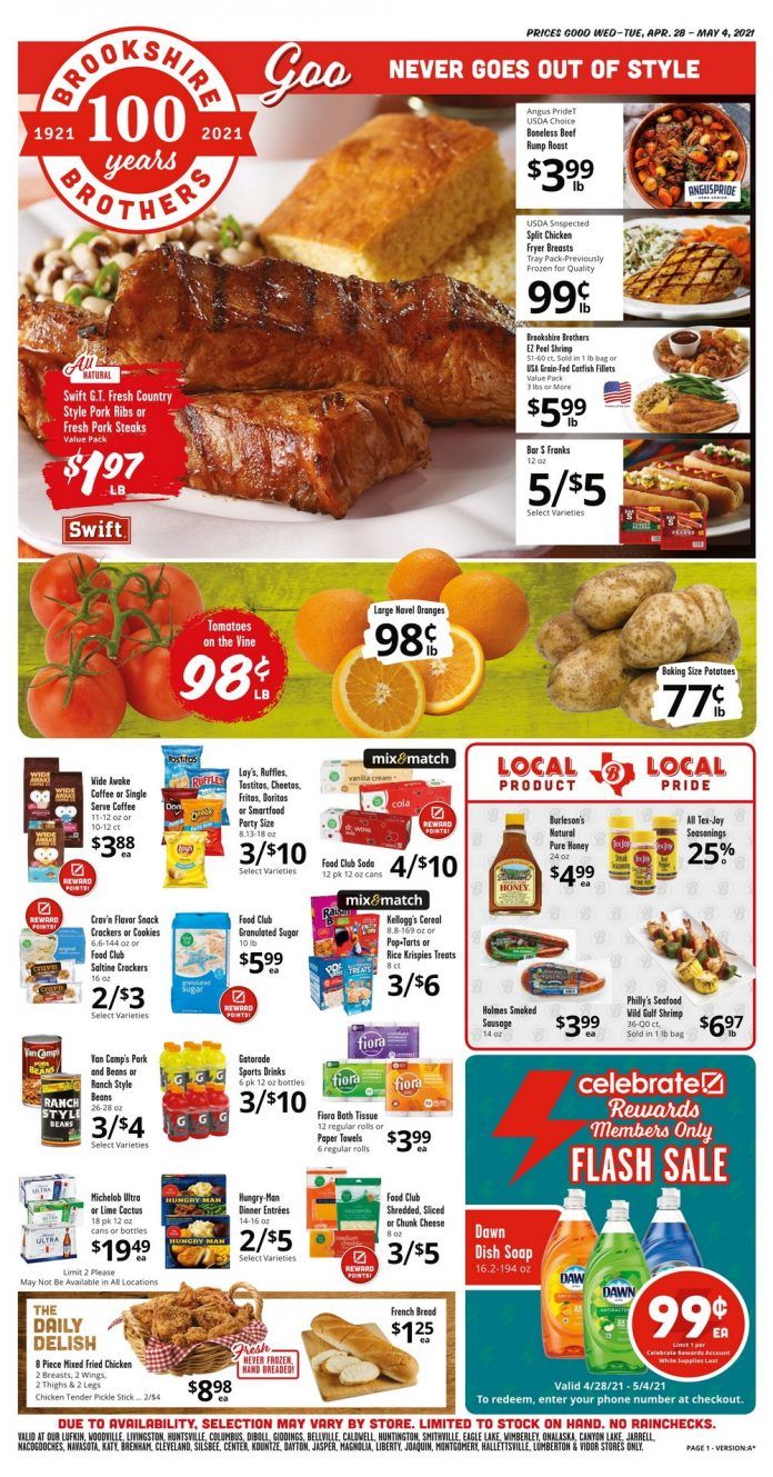 Brookshire Brothers Weekly Ad Apr 28 May 04, 2021