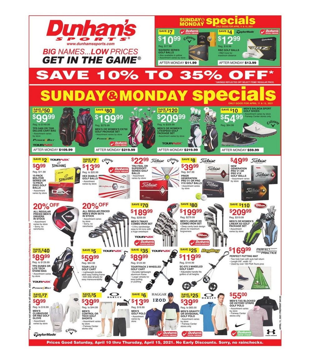 Dunham's Sports Weekly Ad Apr 10 Apr 15, 2021