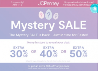 JCPenney Easter Mystery Sale Apr 01 – Apr 03, 2021
