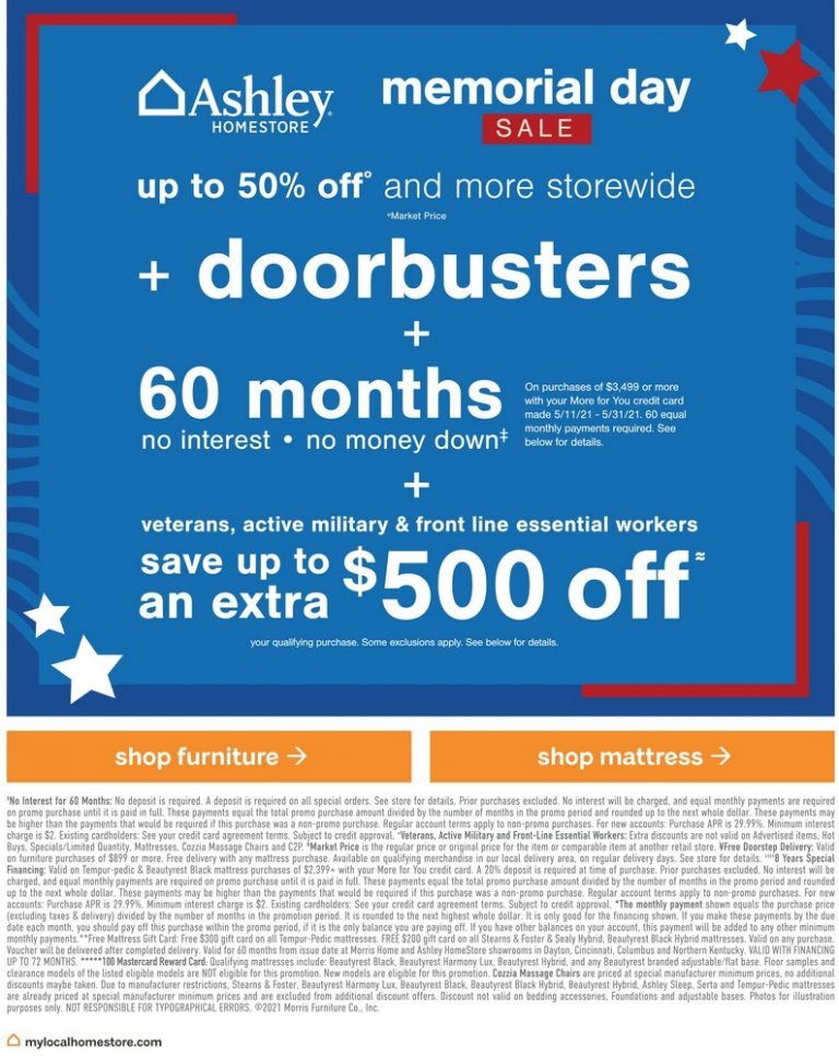 Ashley Furniture HomeStore Memorial Day Flyer Sale