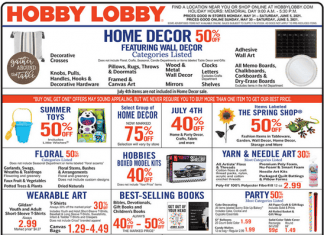 Hobby Lobby Weekly Ad May 31 – Jun 05, 2021