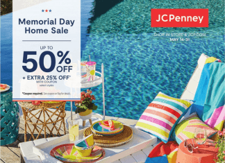 JCPenney Memorial Day Home Sale May 24 – May 31, 2021