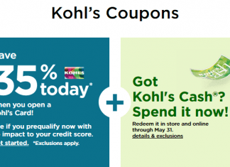 Kohl’s Coupons Sale Until May 31, 2021