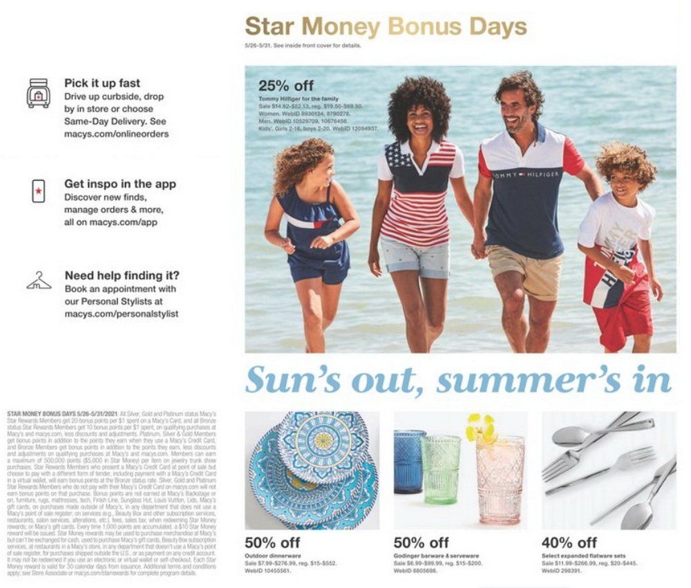 Macy's Memorial Day Sale Book May 26 May 31, 2021
