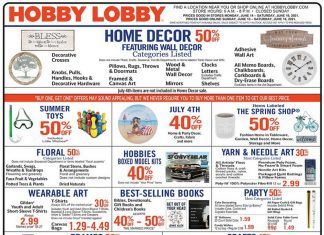Hobby Lobby Weekly Ad June 13 – June 19, 2021