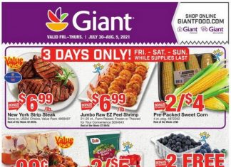 Giant Food Weekly Ad Jul 30 – Aug 05, 2021