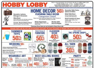 Hobby Lobby Weekly Ad July 04 – July 10, 2021