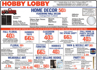 Hobby Lobby Weekly Ad July 25 – July 31, 2021