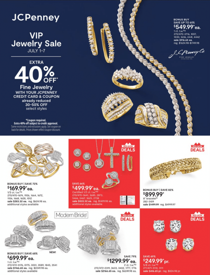 JCPenney VIP Jewelry Sale Jul 01 – Jul 07, 2021
